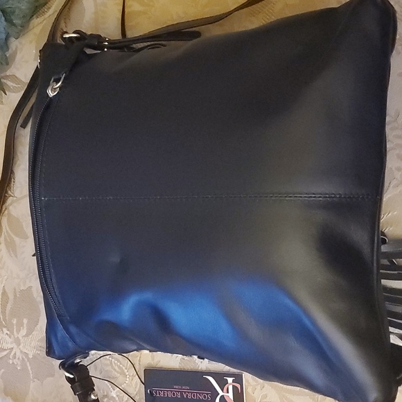 Shondra Roberts Crossbody Leather/Calf Hair Bag NWT - Picture 6 of 14